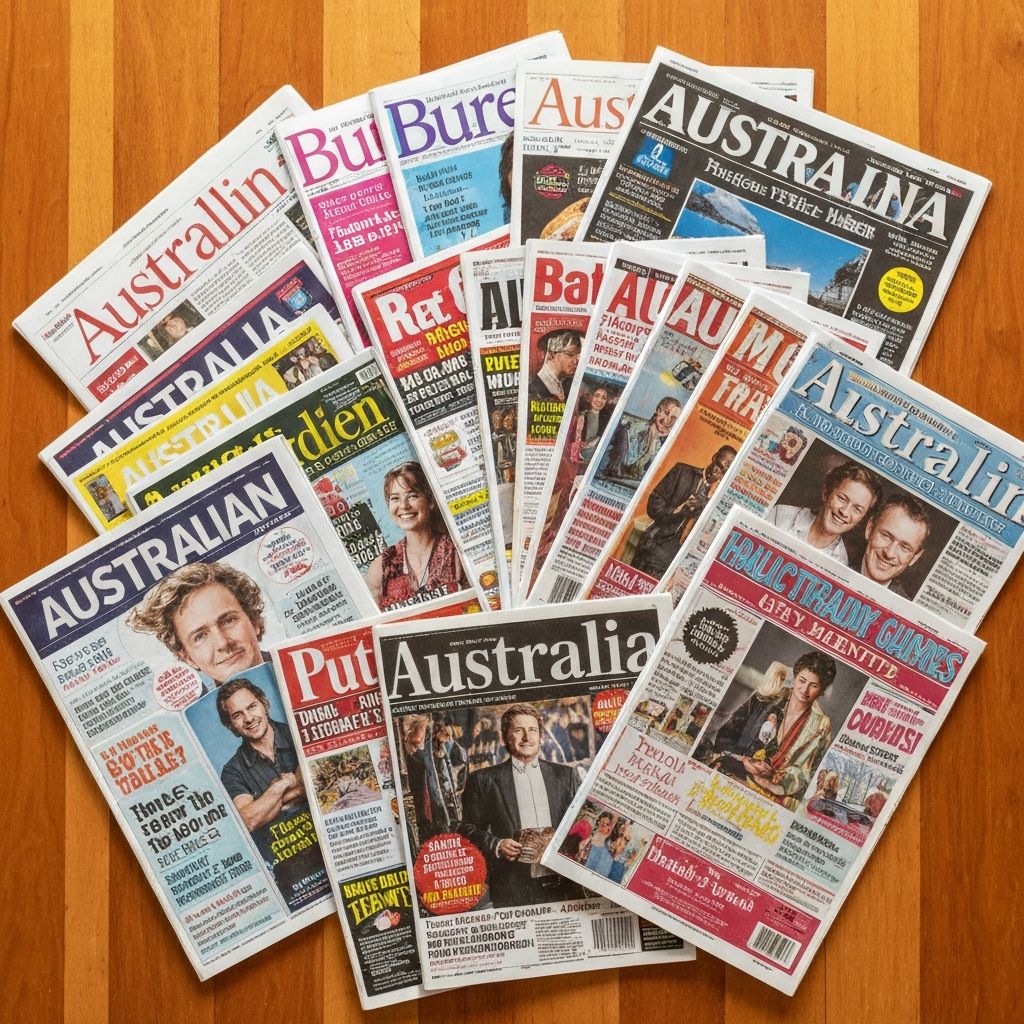 Stacked newspapers and broadsheets at the newsagency counter
